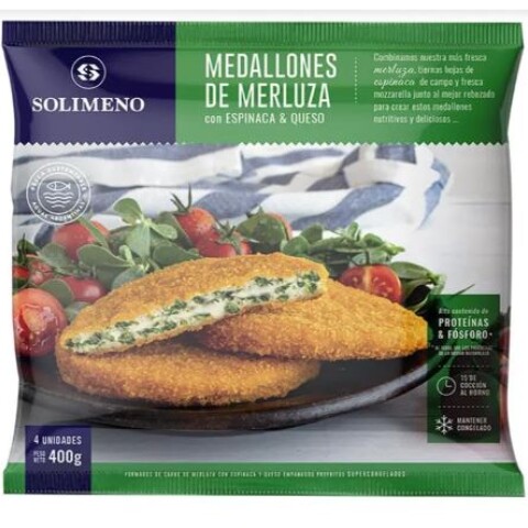 Medallones de Merluza, Espinaca y Queso 400Grs Medallones de Merluza, Espinaca y Queso 400Grs