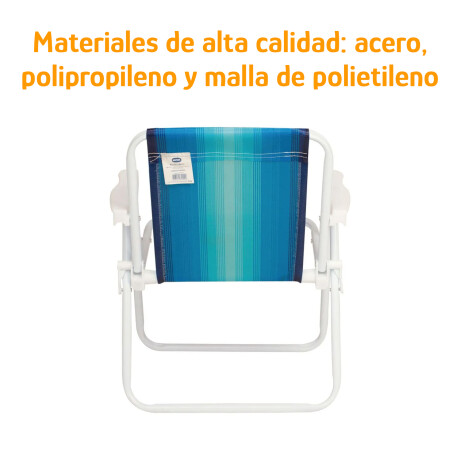 Silla Infantil Alta Acero Mor Plegable Reforzada 30kg Azul/celeste