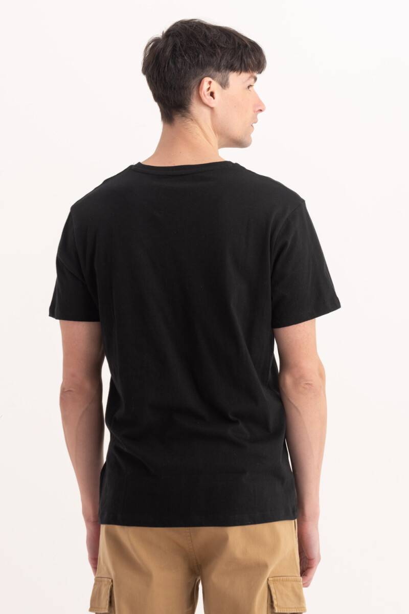 Camiseta cuello en V Negro