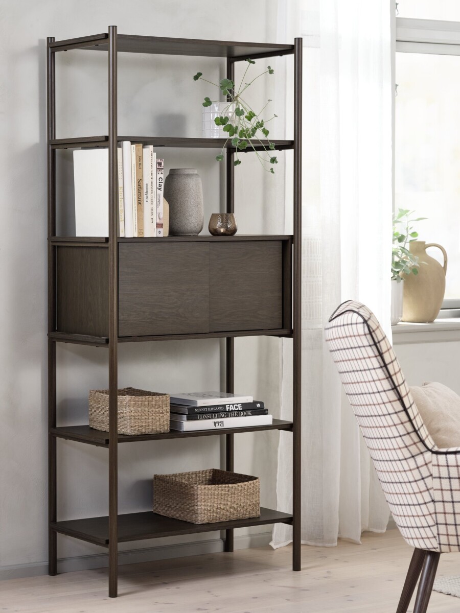 Estantería LINDVED 6 estantes roble oscuro 