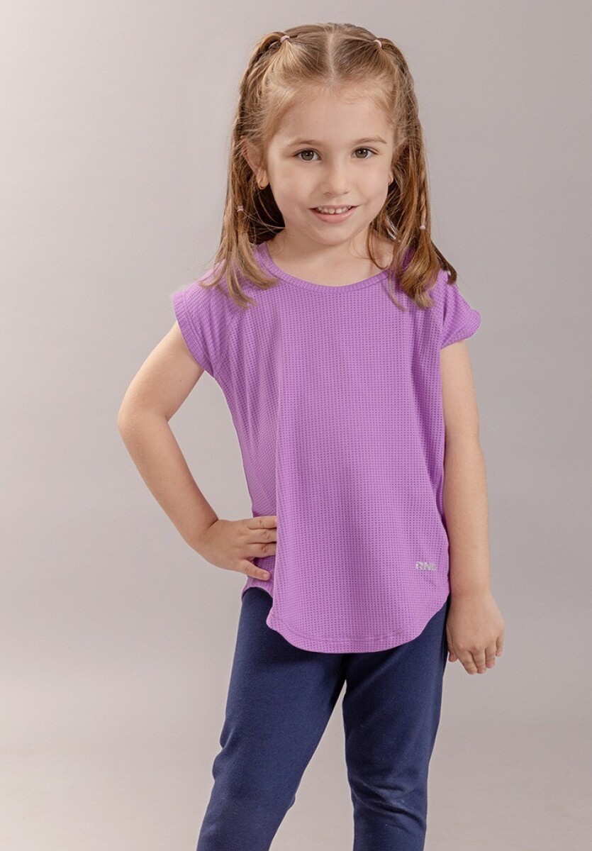 Remera Deportiva para Niñas. - Lila Claro 