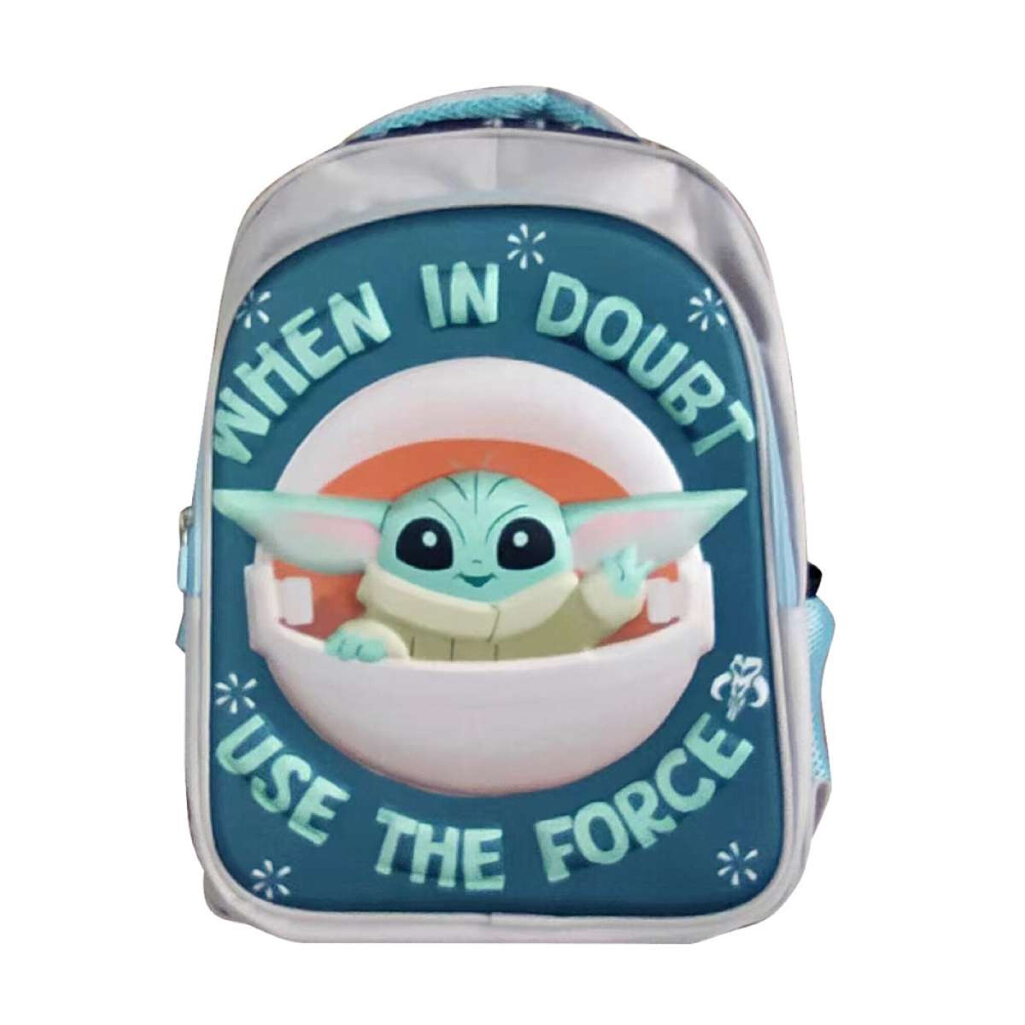 Mochila infantil 3D Baby Yoda Tafeta Grande 40 x 30 cm - Petroleo ...