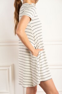 Vestido Con Lino Arena