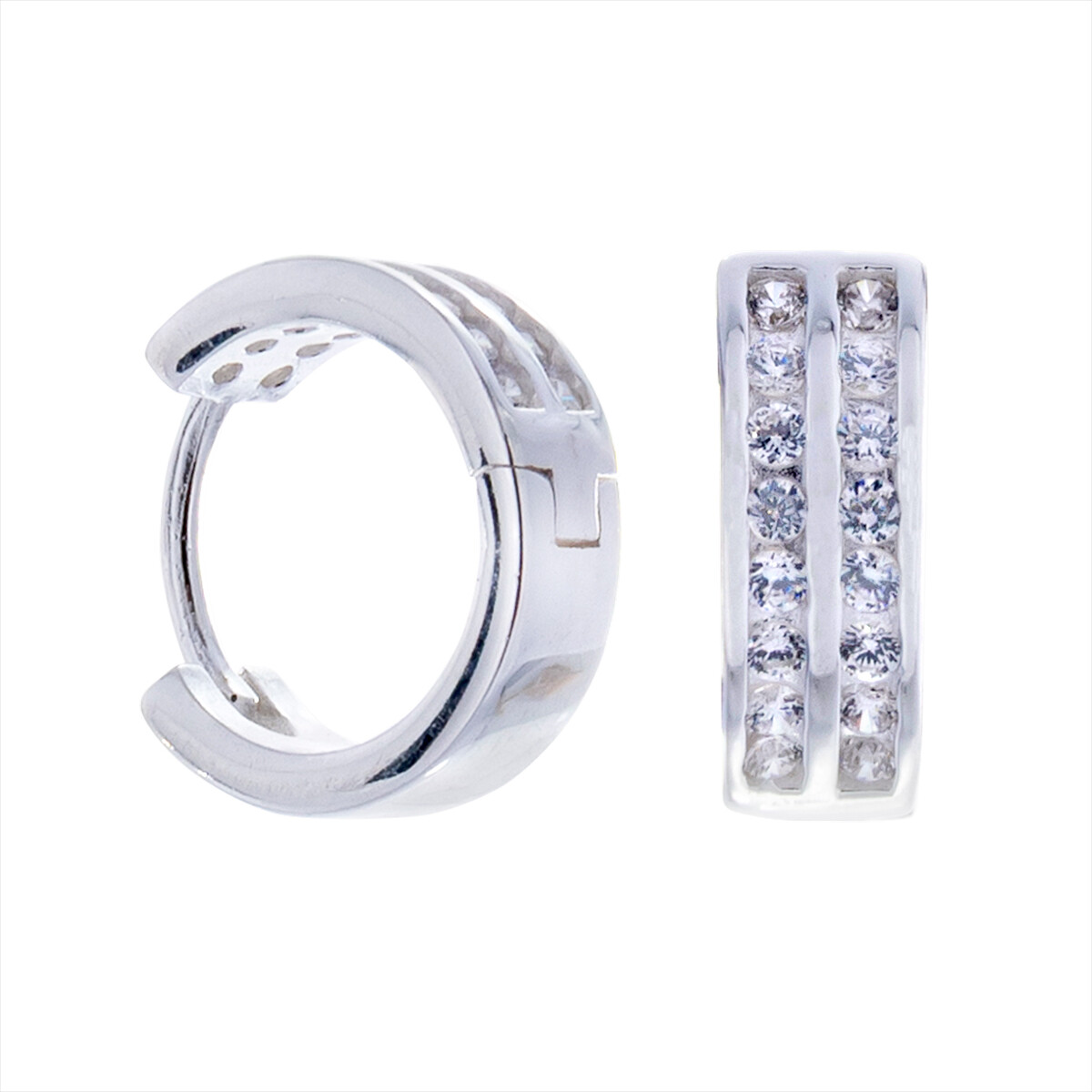 Par de aros de plata 925 con circonias. 