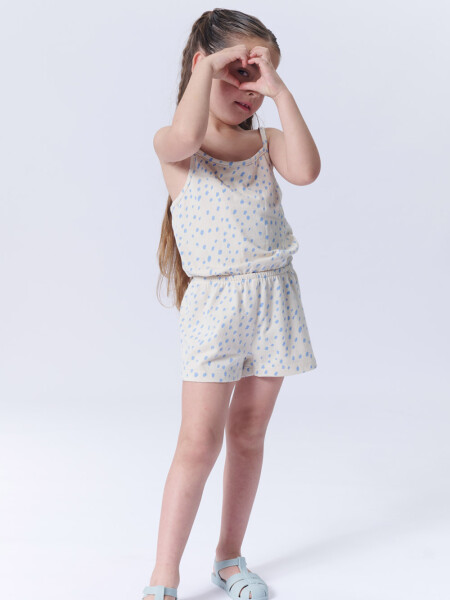 Enterito corto Estampado Lunares Beige