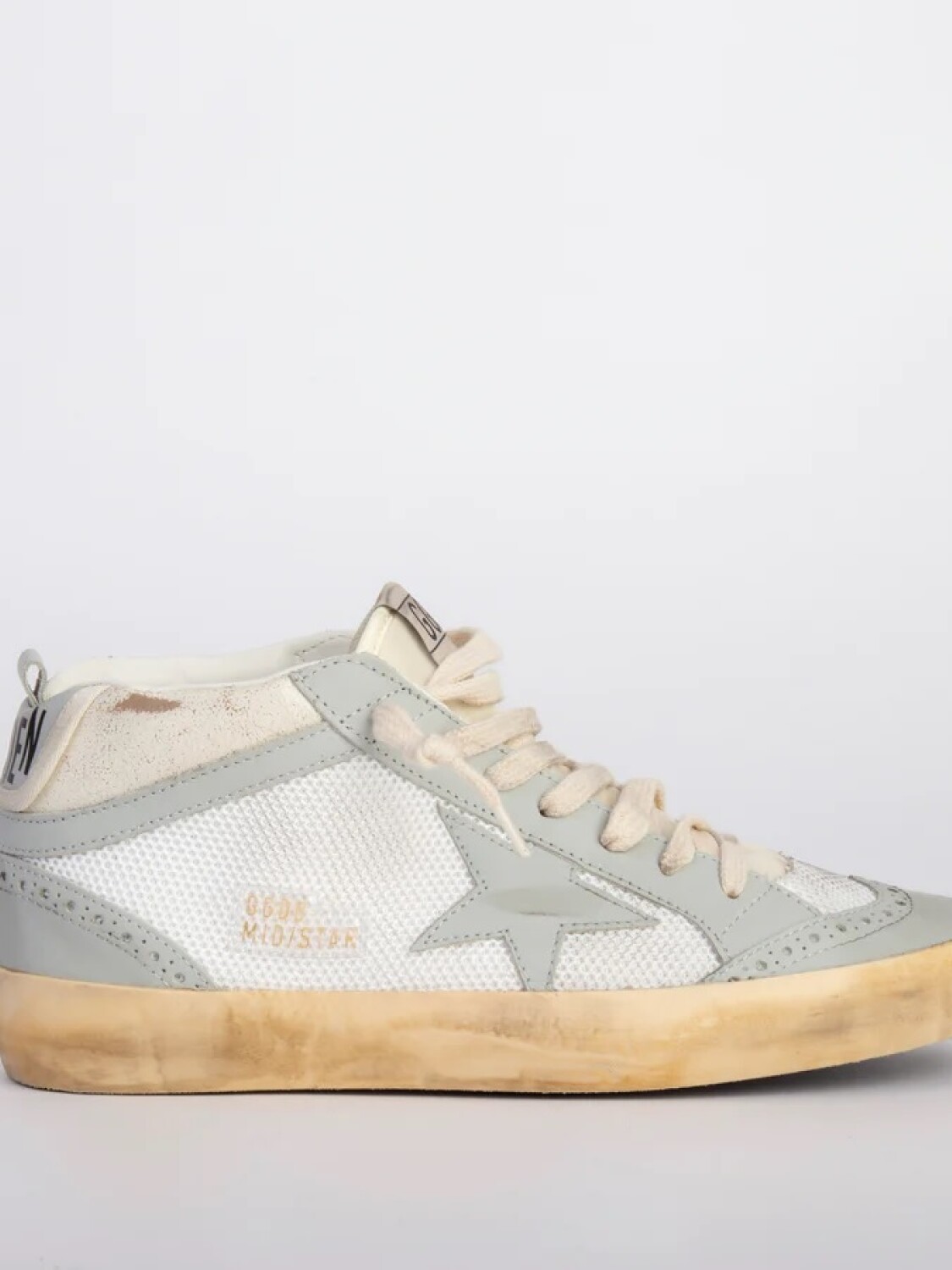 Golden Goose-Botines de cuero Mid Star Blanco