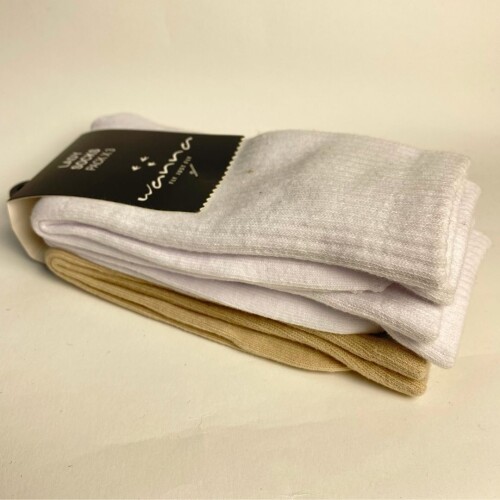 Medias Dama Pack x3 Wanna White/beige