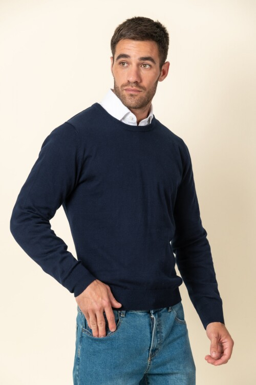 Sweater round neck Azul Marino