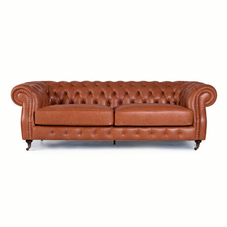 Sofá Chesterfield Luxor - Cuero Advanced - 3 cuerpos Terracota - (Preventa)