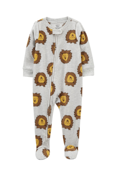 Pijama una pieza de micropolar, con pie, diseño leones Pijama una pieza de micropolar, con pie, diseño leones