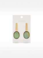 Pendientes Largos Maxi De Barra Con Piedras azul