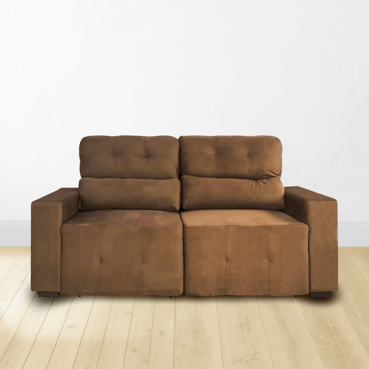 SILLÓN - 2 CUERPOS TELA MARRON LENNY CHOC. 