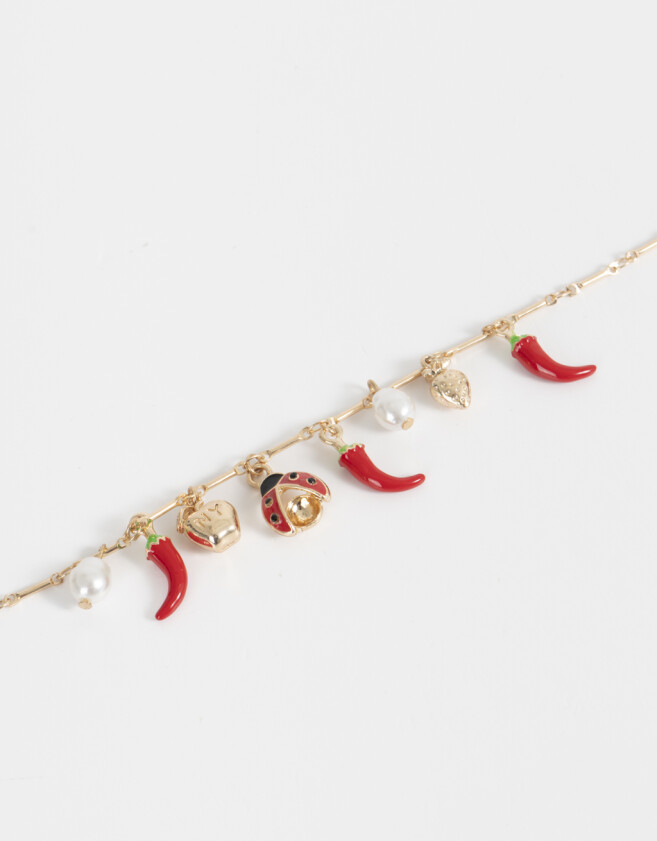 Pulseras Flexibles Frutas Pulsera Flexible Multidijes Frutas - Dorado