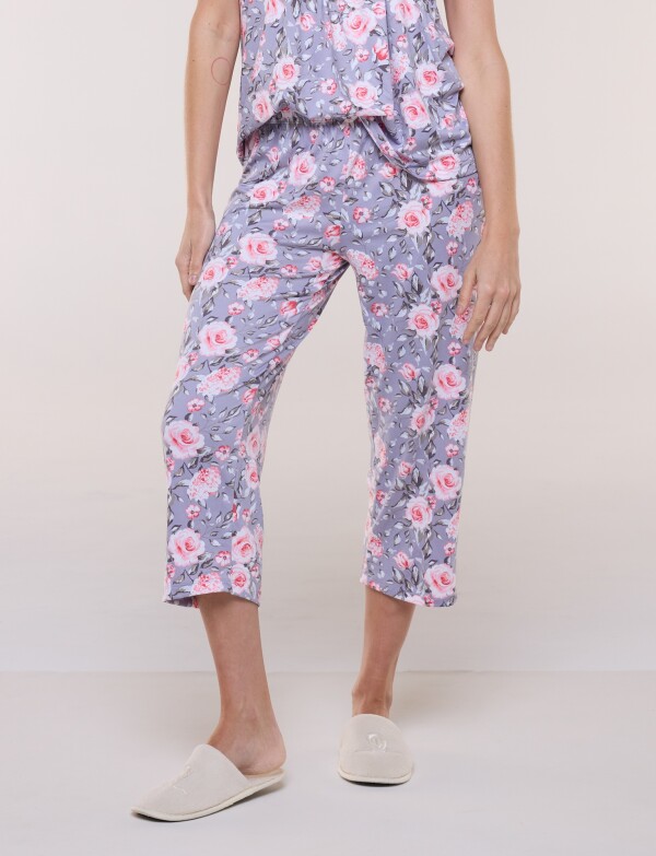Pijama Con Capri GRIS/MULTI
