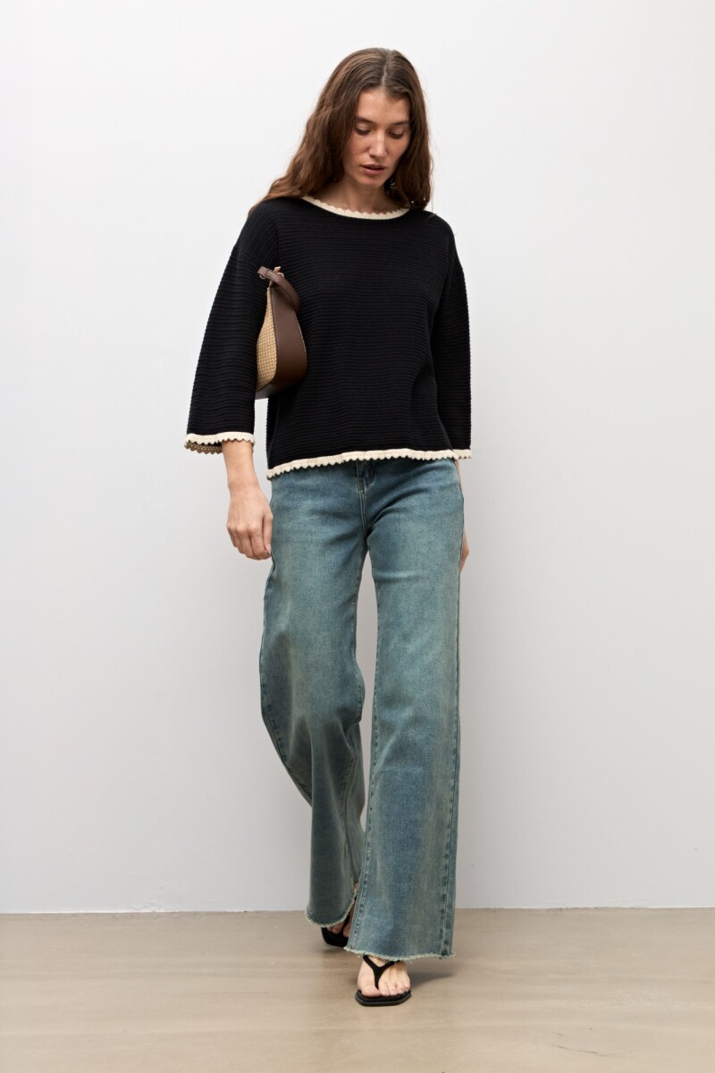 Sweater escote bote - negro 