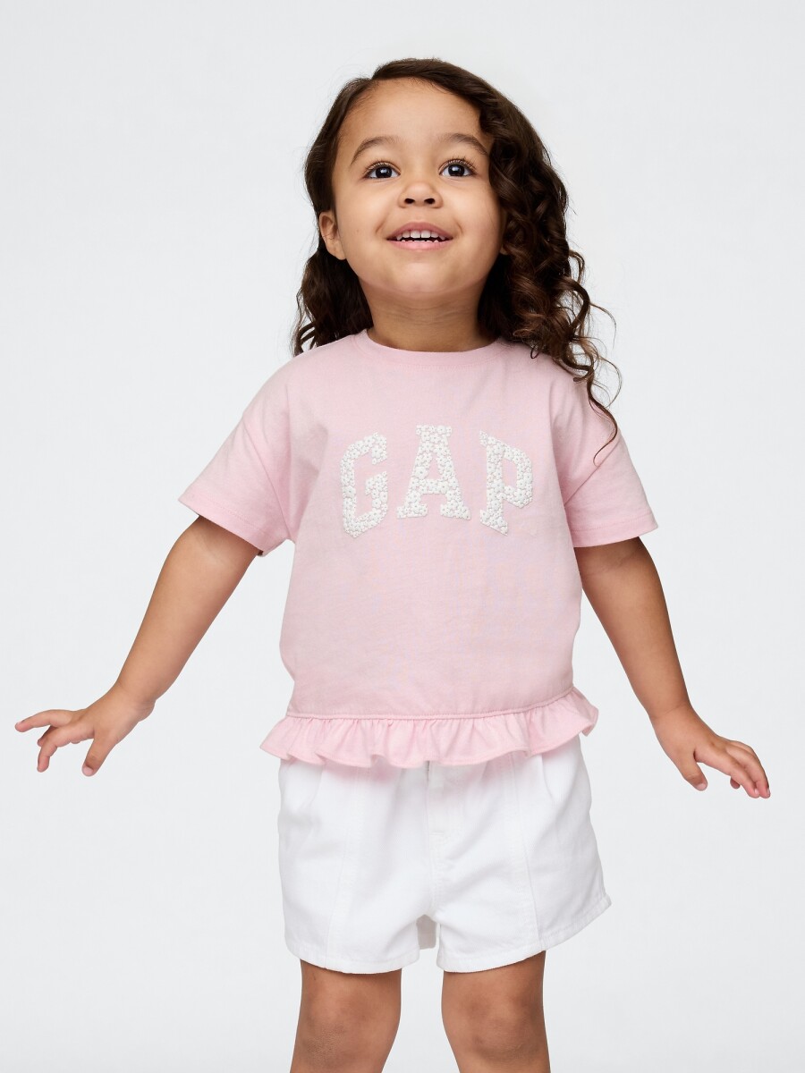 Remera Logo Gap Toddler Niña - Rose Mist 