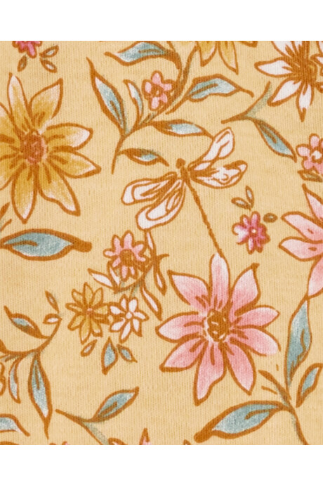 Pijama una pieza de algodón con pie y diseño floral Pijama una pieza de algodón con pie y diseño floral