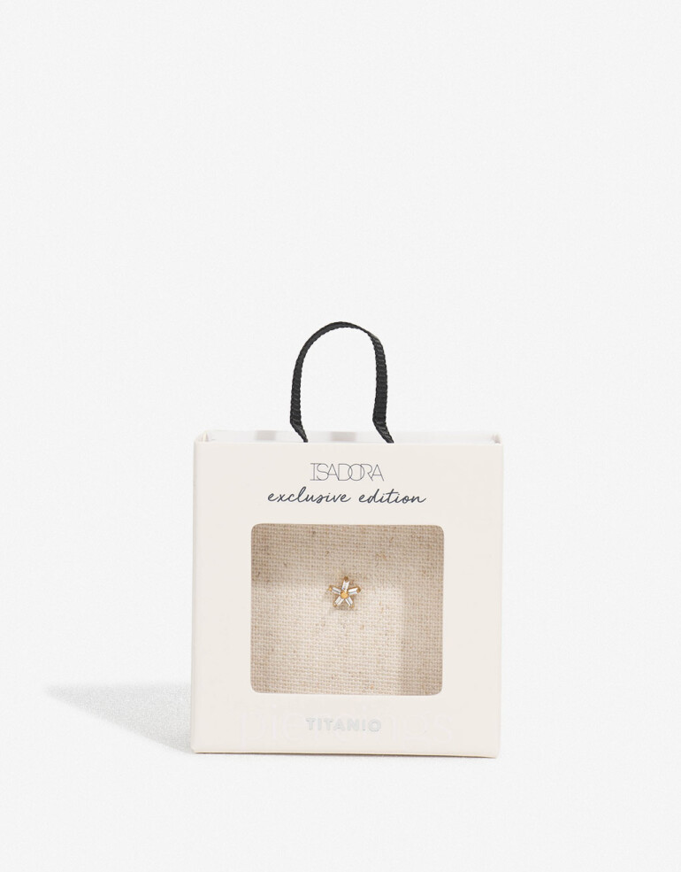 Bijouterie Vs Strass Piercing De Titanio Con Flor Strass - Dorado