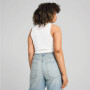 Top Puma Wardrobe Ess Ribbed Crop Top Mujer PUMA White