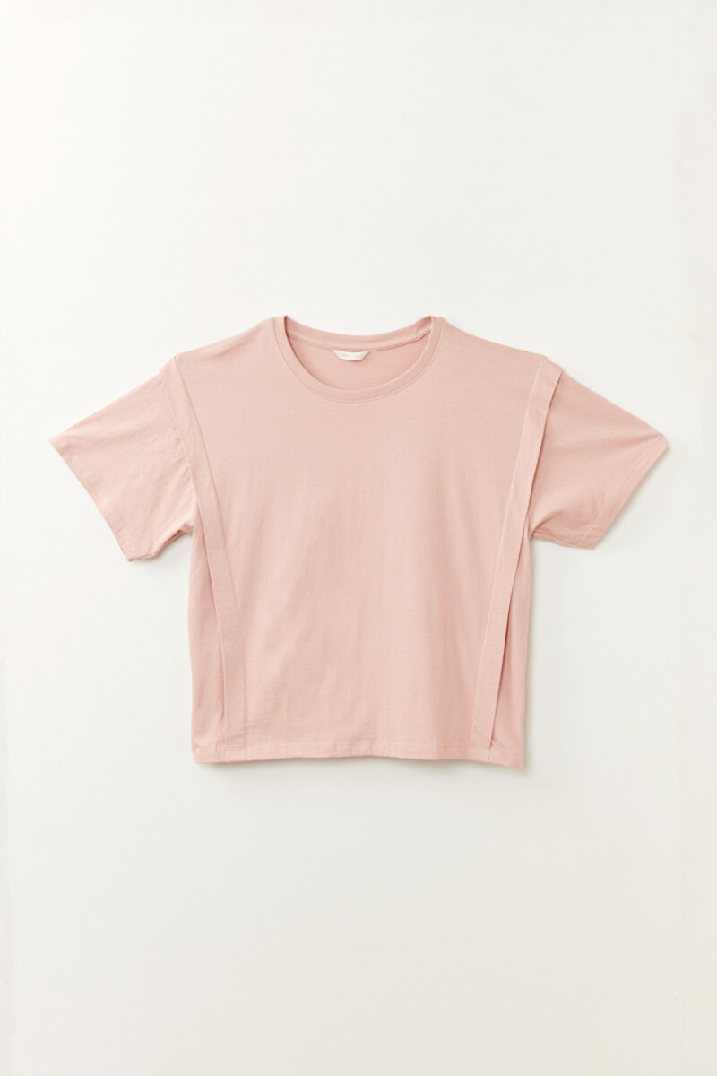 Remera pinza en hombro - Rosado 