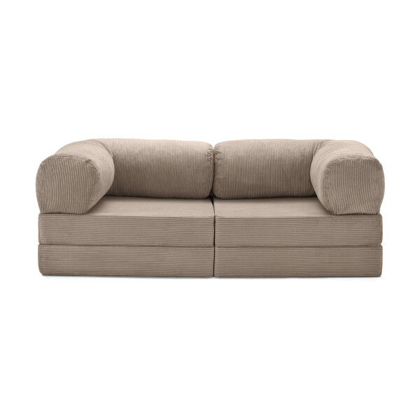 Sofá Sillón Cama ComboHome Teddy Premium 3 Cuerpos Corderoy Marrón 1