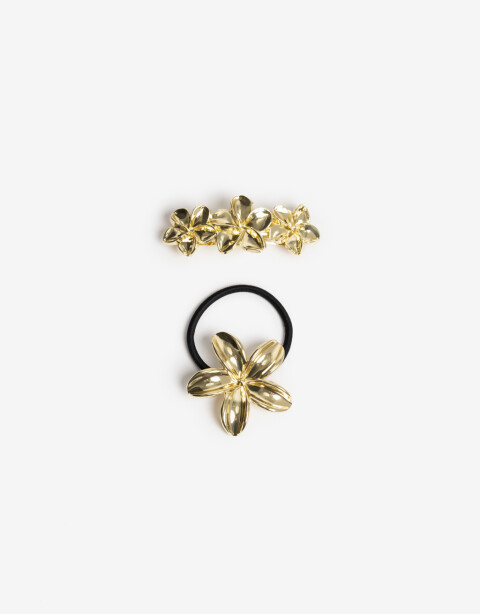 Accesorios Pelo Set Varios Pony Cuff Metálica. - Dorado