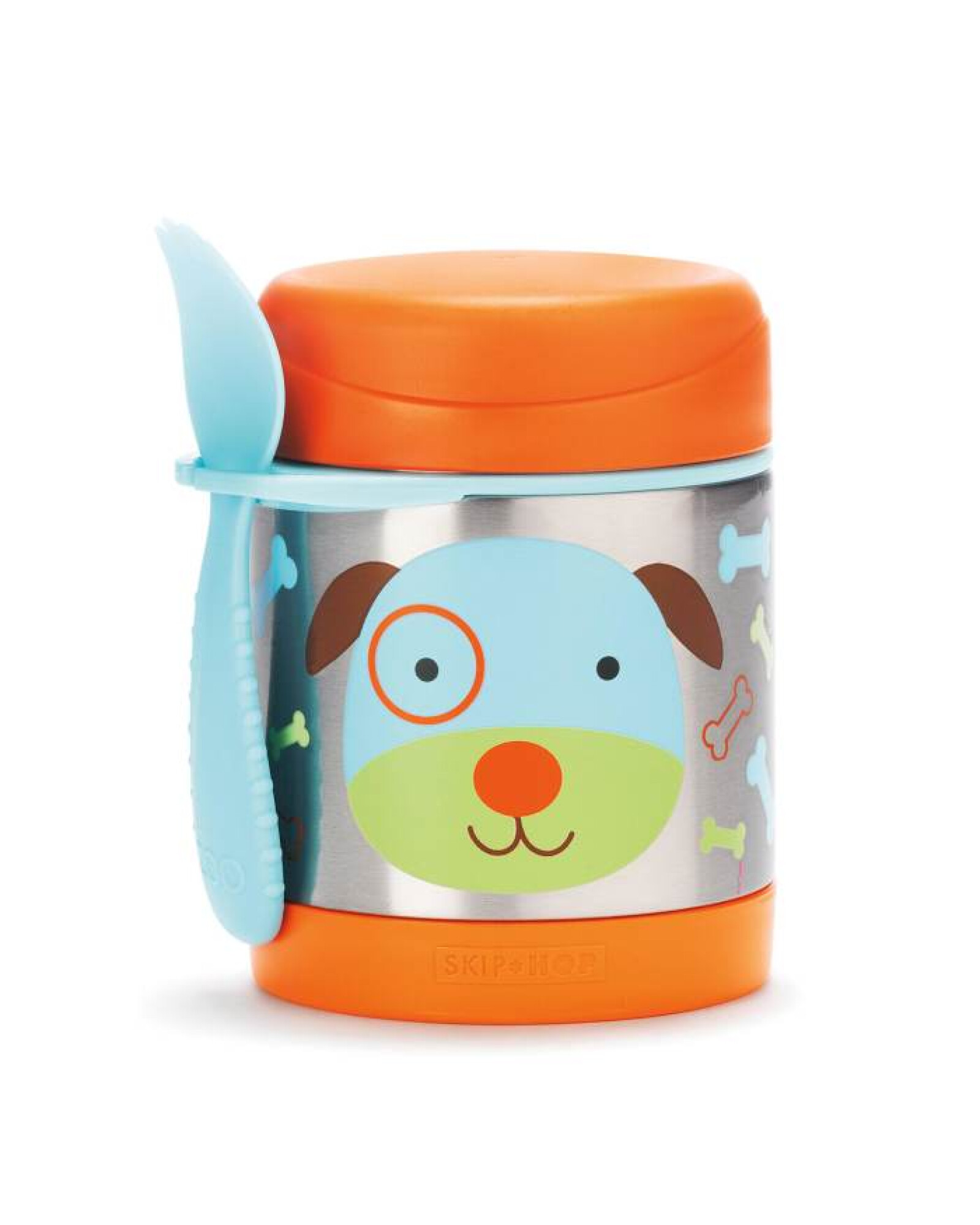 Tupper de Acero Inoxidable Con Cuchara Para Niños Diseño Perro 0
