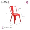 Pack 4 Sillas Tolix Lumax Varios Colores Rojo