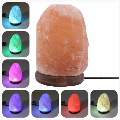 Lámpara de sal luz 7 colores diseño luna 001