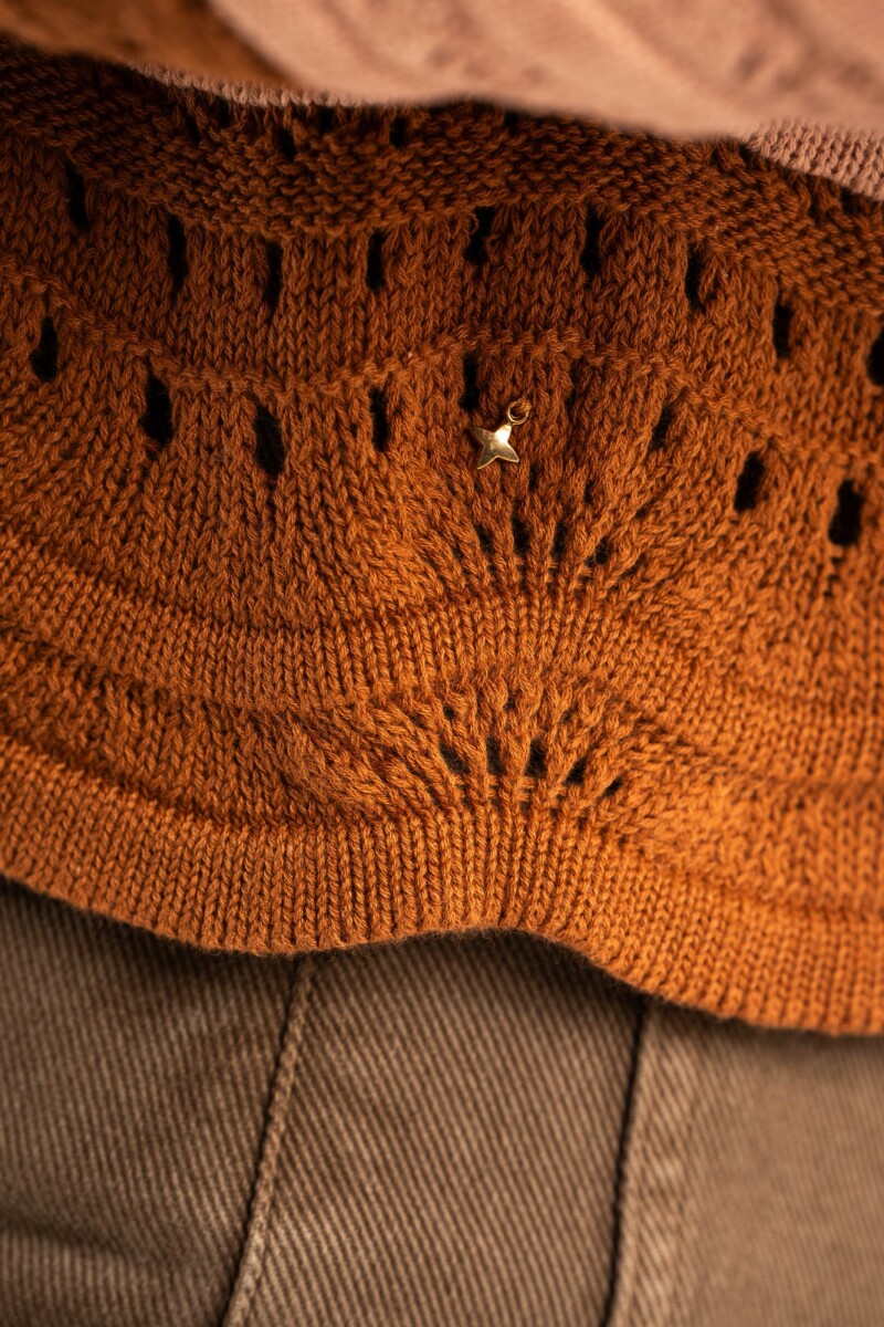 Sweater Textura Rayado Rosa/mocha
