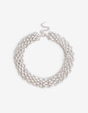 Collares Cortos Metal Collar Corto Cadena Pesada - Plateado Plata Cepillada Mate