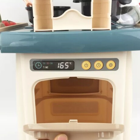 Juego de Cocina Infantil con Sonido, Luz, Agua y 29 Accesorios Azul
