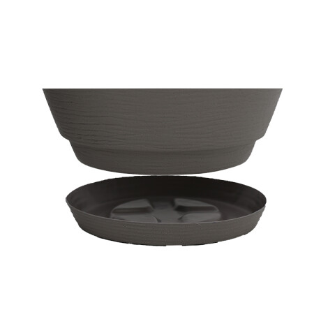 Maceta "ASTECA" Ø46 x 38cm simil cemento con plato -TRAMONTINA TD0256