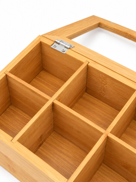 CAJA DE TE BAMBU 6 ESPACIOS MADERA
