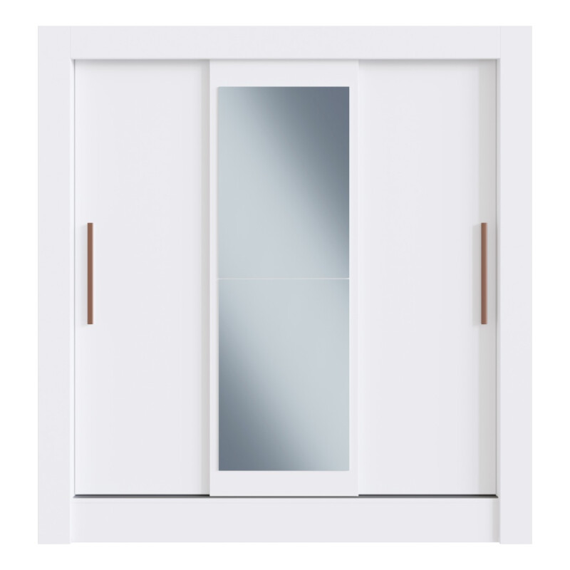 Placard Ropero 3 Puertas Corredizas Dormitorio Con Espejo Blanco