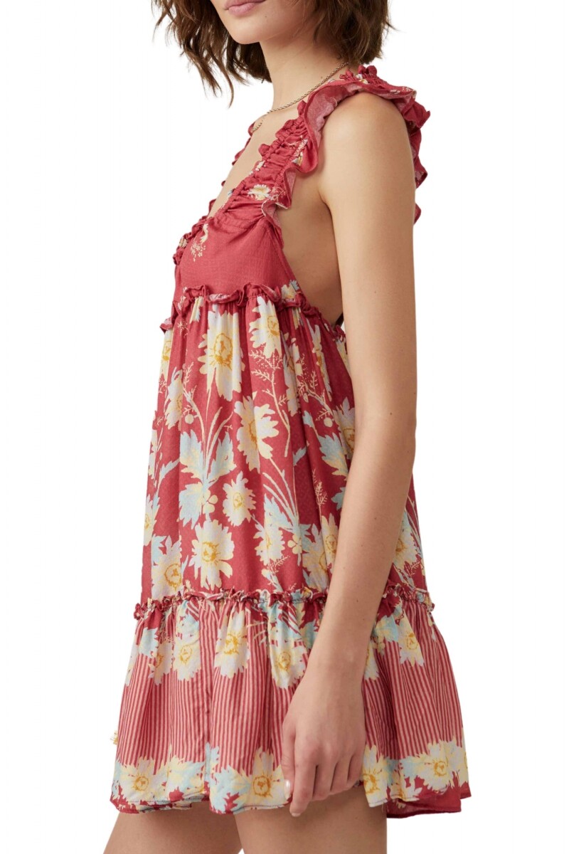 BALI WILD DAISY SLIP Rojo