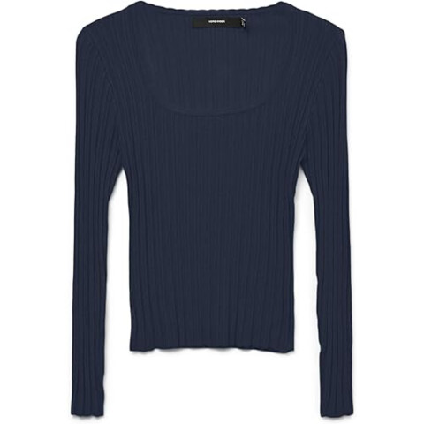VMCECILIE LS U-NECK PULLOVER GA Navy Blazer