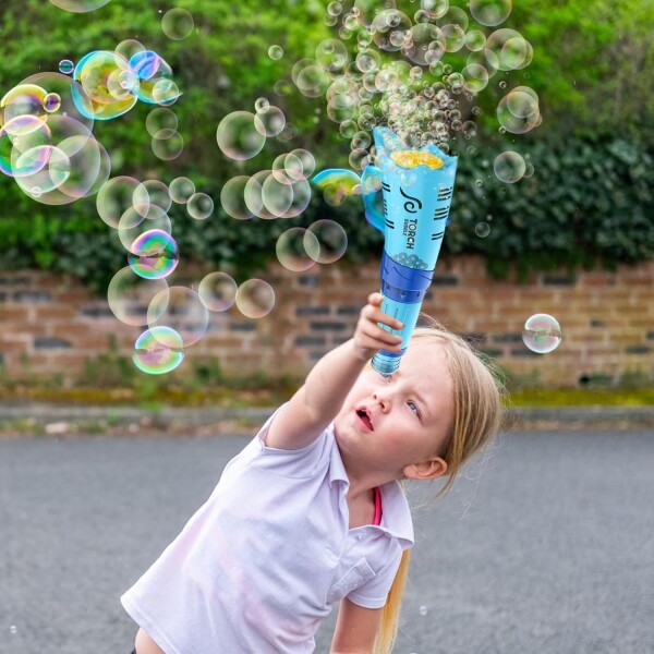 Antorcha Burbujero Infantil Niños Tiktok Electrico Recargabl Variante Color Azul