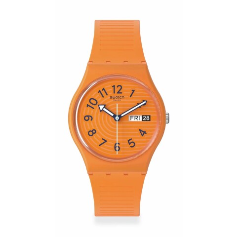 Reloj Swatch SO28O703 Trendy Lines In Sienna de Silicona Naranja