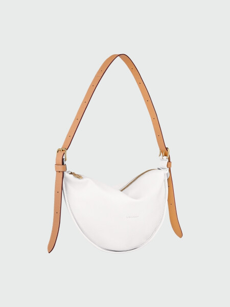 Longchamp - Bolso Cruzado de cuero, Smoothie Negro con Logo