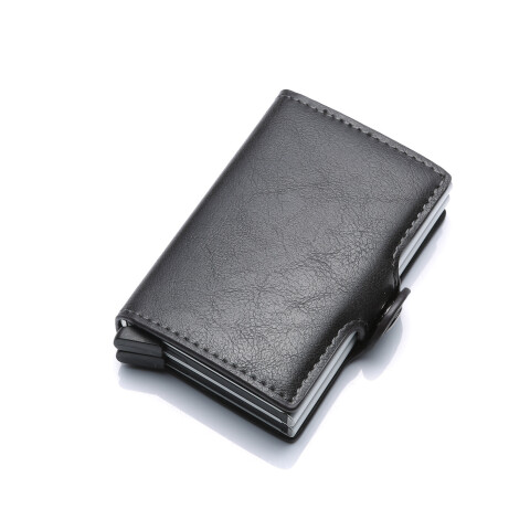Billetera doble color gris con protección RFID Billetera Doble Color Gris Con Protección Rfid