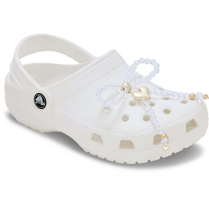 Jibbitz Beaded Bow with Gold Heart Multicolor