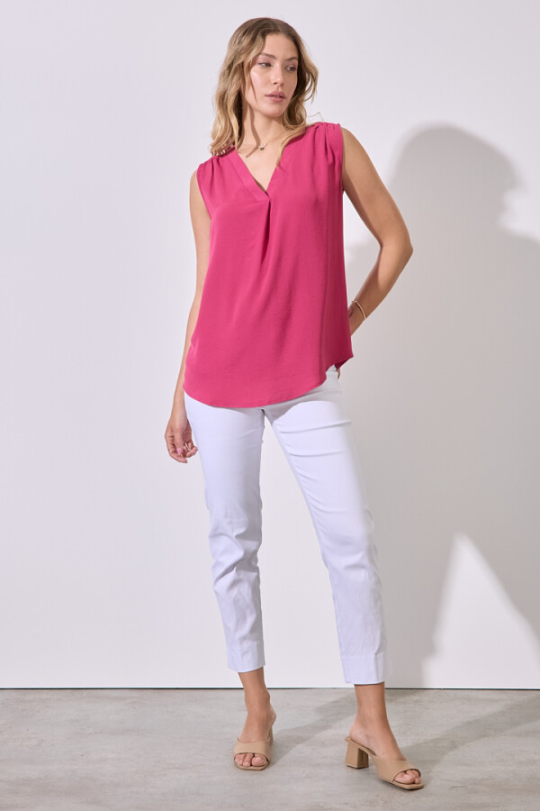 Blusa Escote V FUCSIA