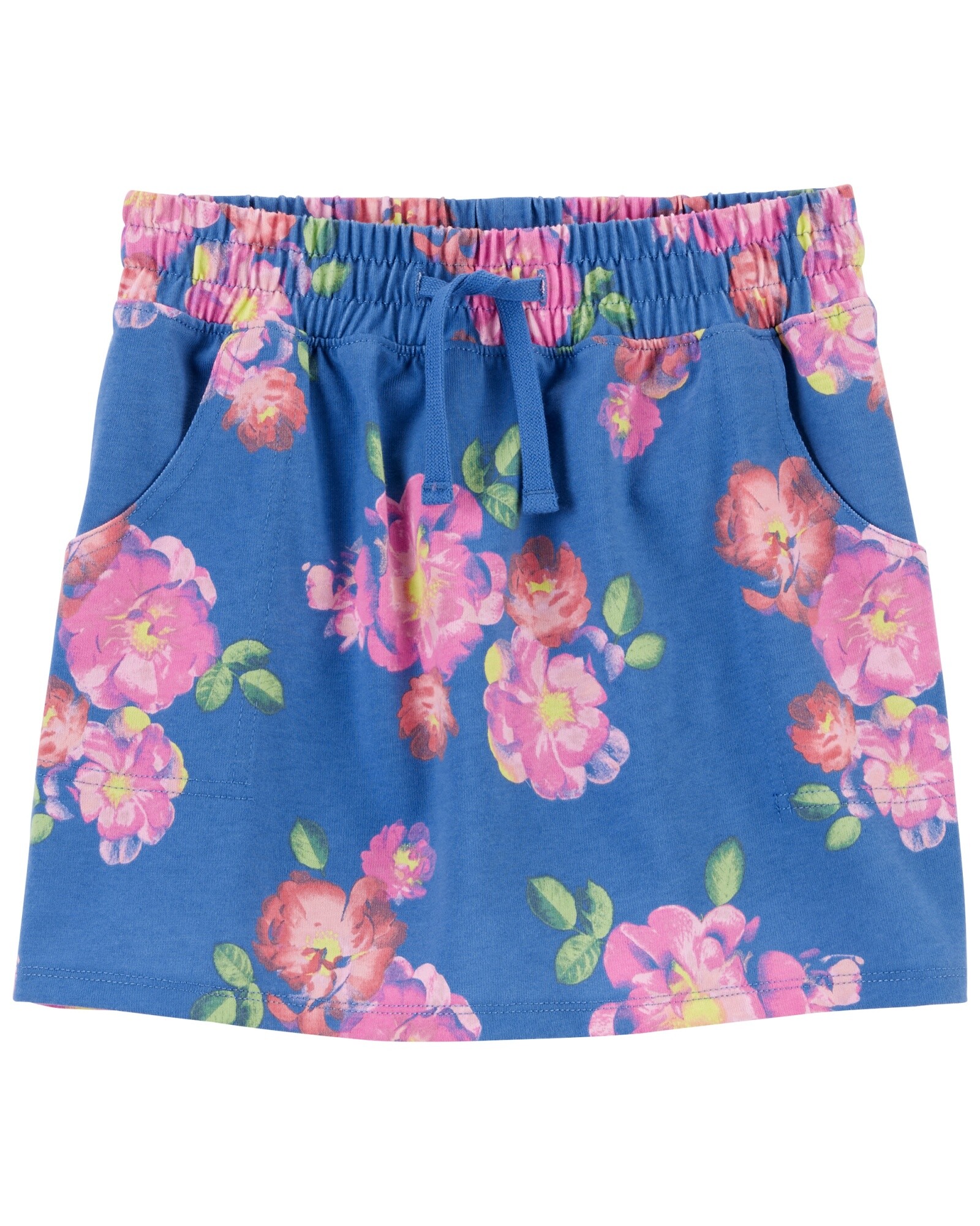 Short pollera de algodón diseño floral Sin color