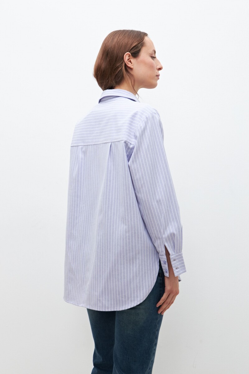 Camisa rayada oversized lavanda