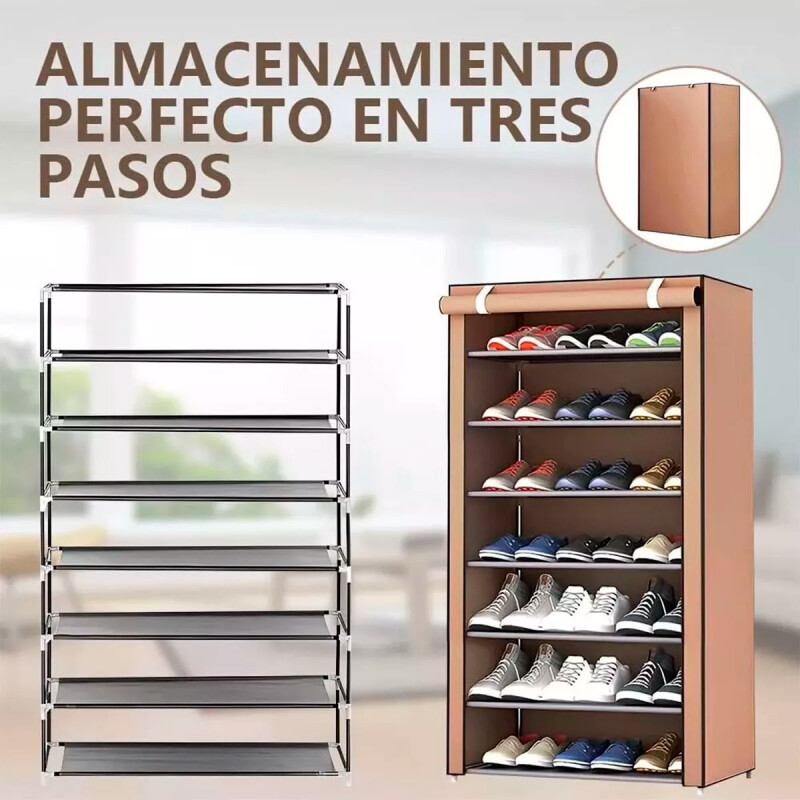 Zapatera de tela MARRON CLARO