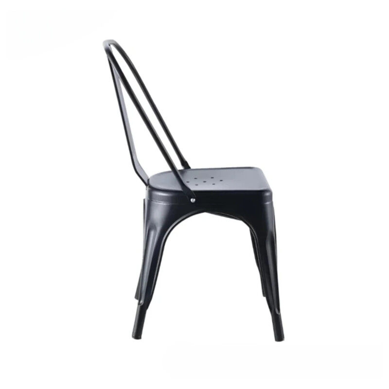Silla Tolix Reforzada Interior/exterior Metalica Comedor Negro