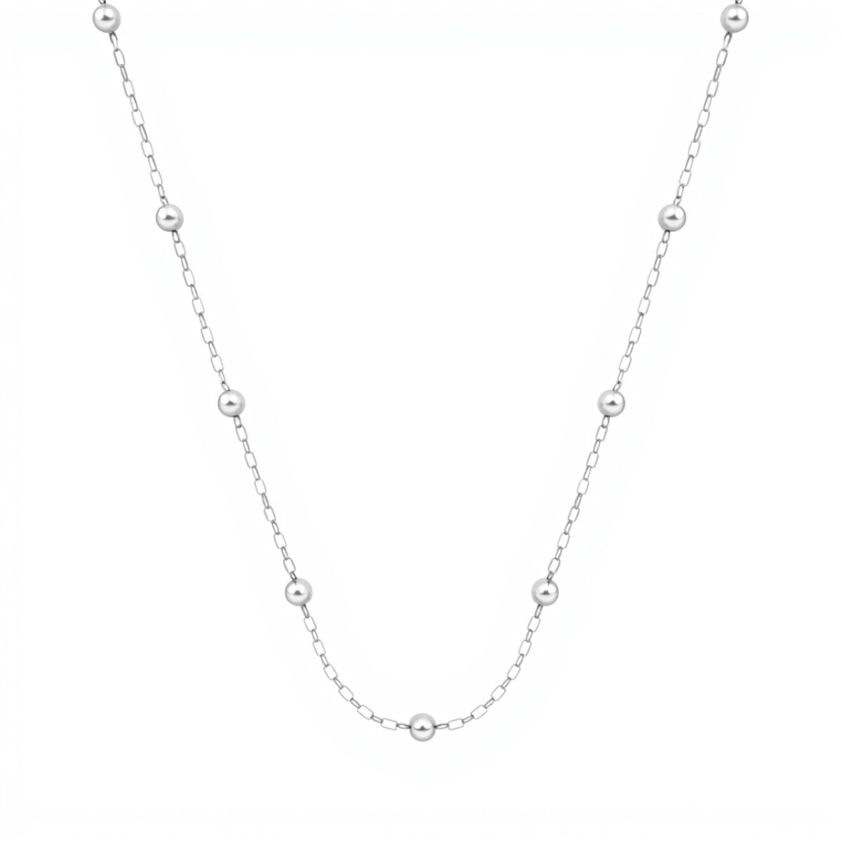 Cadena Oval y Bolitas - Plata 925 - Sin Piedra - CD3531 - sinpiedra 