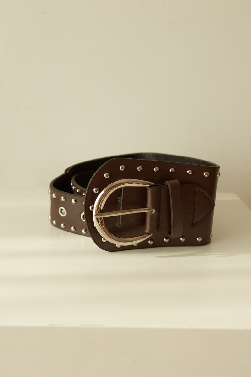 CINTURON FAJA TACHAS - BROWN 