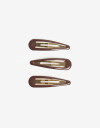 Horquillas Set Acrilico Set De 3 Hebillas Tic Tac Xl - Marron Chocolate